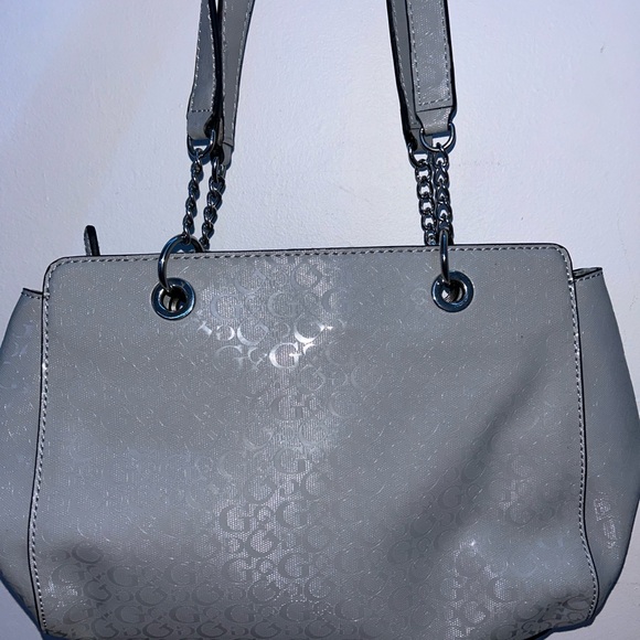 GUESS Grey Shoulder Bag w/ Butterfly Charm & Cutout Detail - Picture 1 of 2